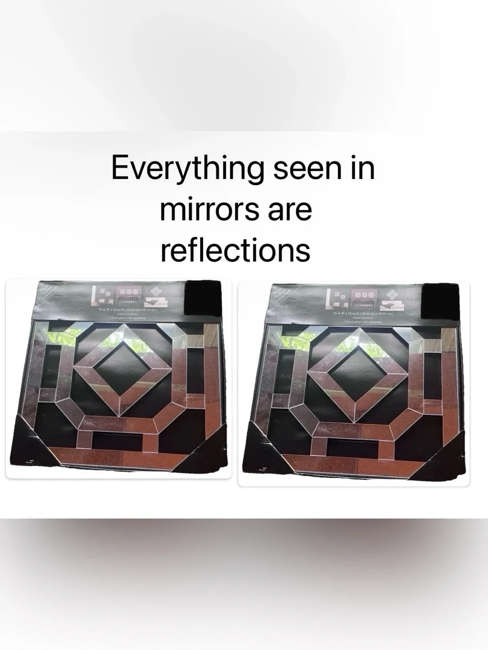 Modern Geometric Wall Mirror Set of 2 Glam Decorative Accent Mirrors